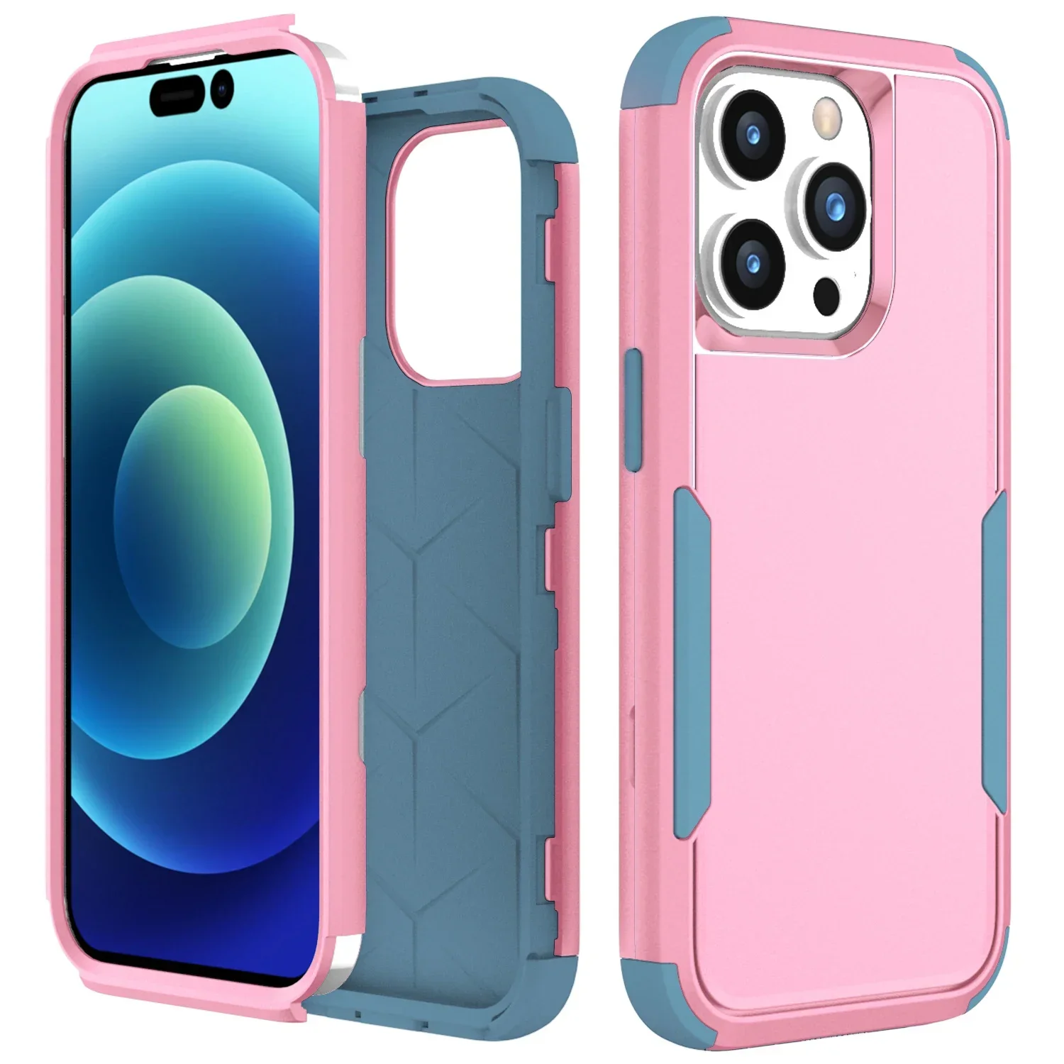 Coque de téléphone de luxe 3 en 1, boîte d'armure Otter pour IPhone 15 14 Plus 13 12 11 Pro Max XR XS Max 8 7 SE2020, coque pare-chocs souple antichoc