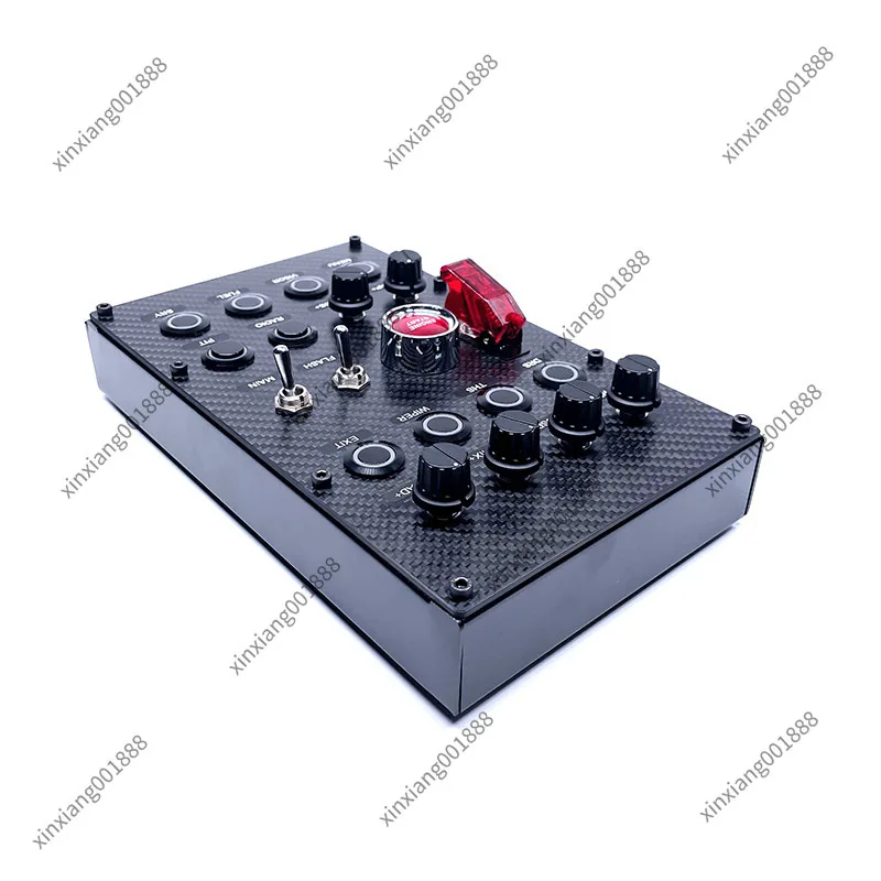 For USB Sim Racing Control Hub Carbon Fiber Programmable Button Box Racing Simulator Central Control Accessory For PC