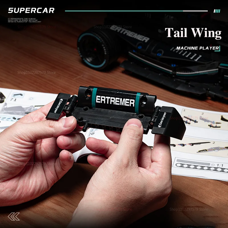 1020 قطعة سيارة تقنية MG58 W14 مجموعة مكعبات بناء السيارة نموذج تكنيكي متوافق 42171 لعبة سيارة سباق للبالغين والأولاد هدية #4