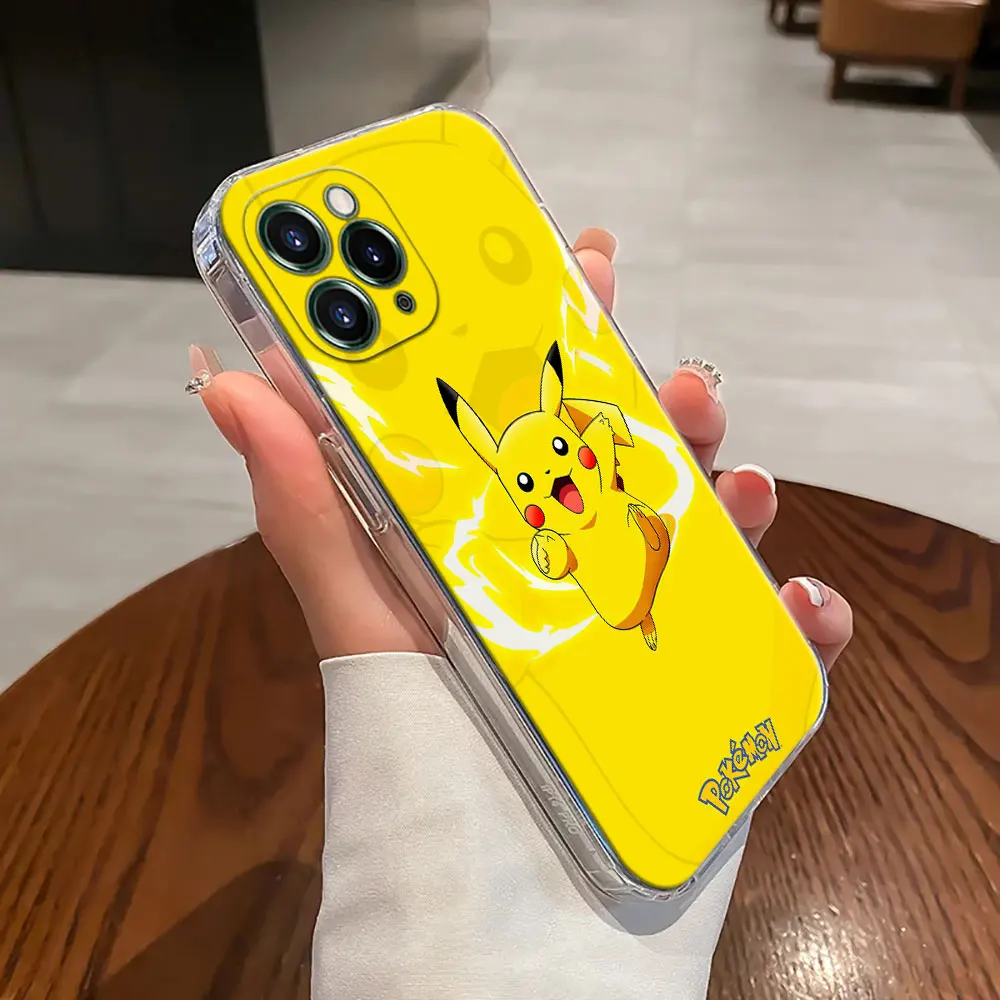 بوكيمون أنيمي غص السنجاب حافظة شفافة لهاتف أبل آيفون 17 16 15 14 13 12 11 برو ماكس بلس 16E 17Air 17Pro غطاء الهاتف