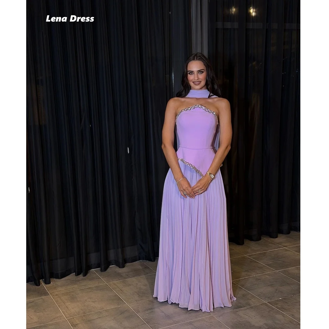 

Lena Purple Robe Soiree Шаль Вечерние платья Женское элегантное платье Роскошное свадебное платье для гостей по индивидуальному заказу со стразами Линия бальных платьев