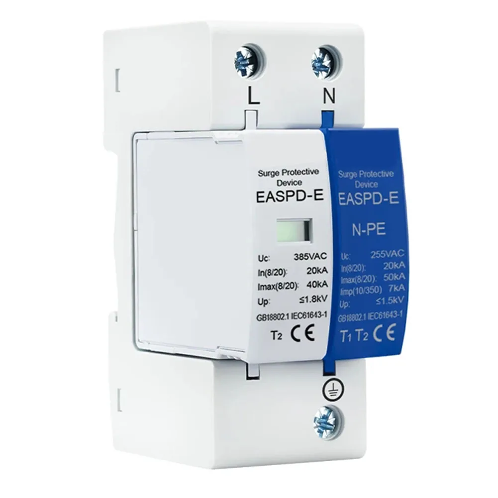 Electrical Surge Protection Device T1 T2 385V 275V with Robust Flame Retardant Material and Effective Fault Notification