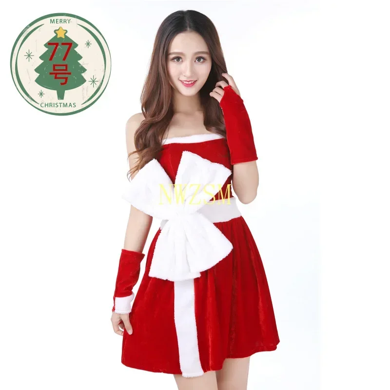 Elegant women dress 2020 new ladies cosplay costume Christmas Santa Claus stage show clothing sexy red cos dancing robe gowns image 5