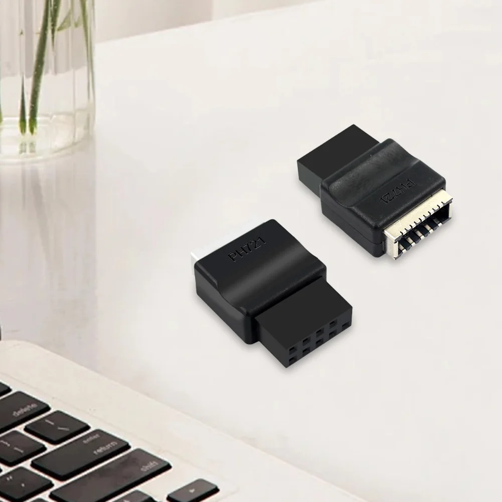 อะแดปเตอร์เมนบอร์ด USB 2.0 9 พิน เป็น Type-E สำหรับติดตั้งด้านหน้า หัวต่อ USB2.0 9 พิน ตัวผู้ เป็น Type-E ตัวเมีย