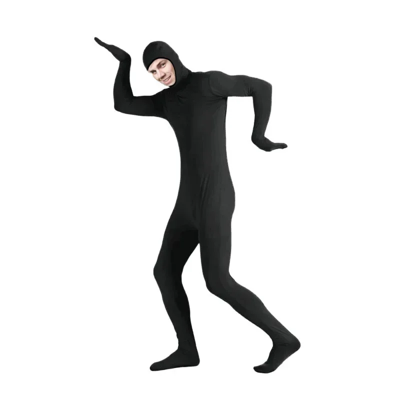 Costume Invisible Disparaissant pour Homme et Femme, Vêtements Blancs et Noirs pour Garçons et Bol, Plusieurs Couleurs, Cosplay, Accessoires de Scène pour ixd'Halloween