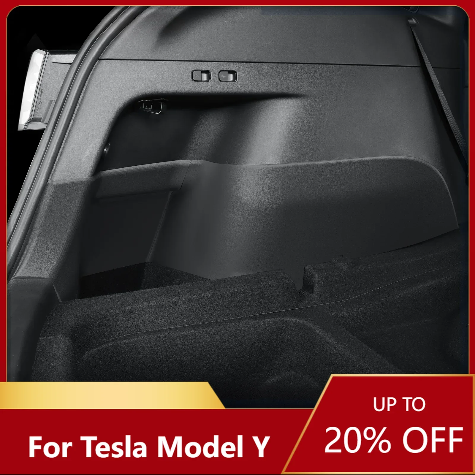 

New！For Tesla Model Y 2024 Rear Trunk Side Anti-Kick Pad Full Coverage Protection Kit Car Anti-dirty Pad 4Pcs Interior Accessor