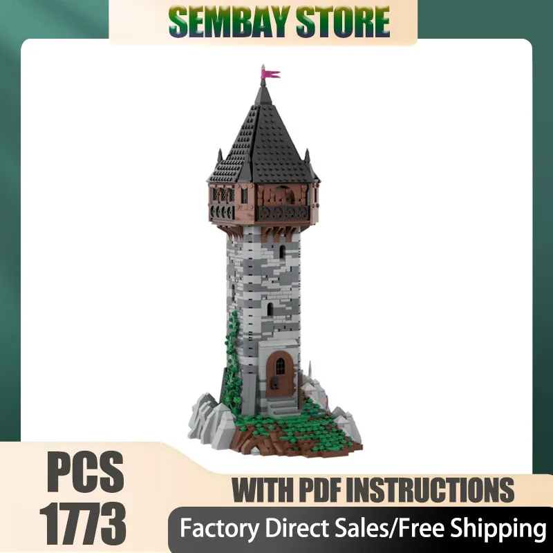

Medieval Castle Moc Building Bricks Modular The Black Forest Watchtower Technology Blocks Christmas DIY Toy Construction Gifts