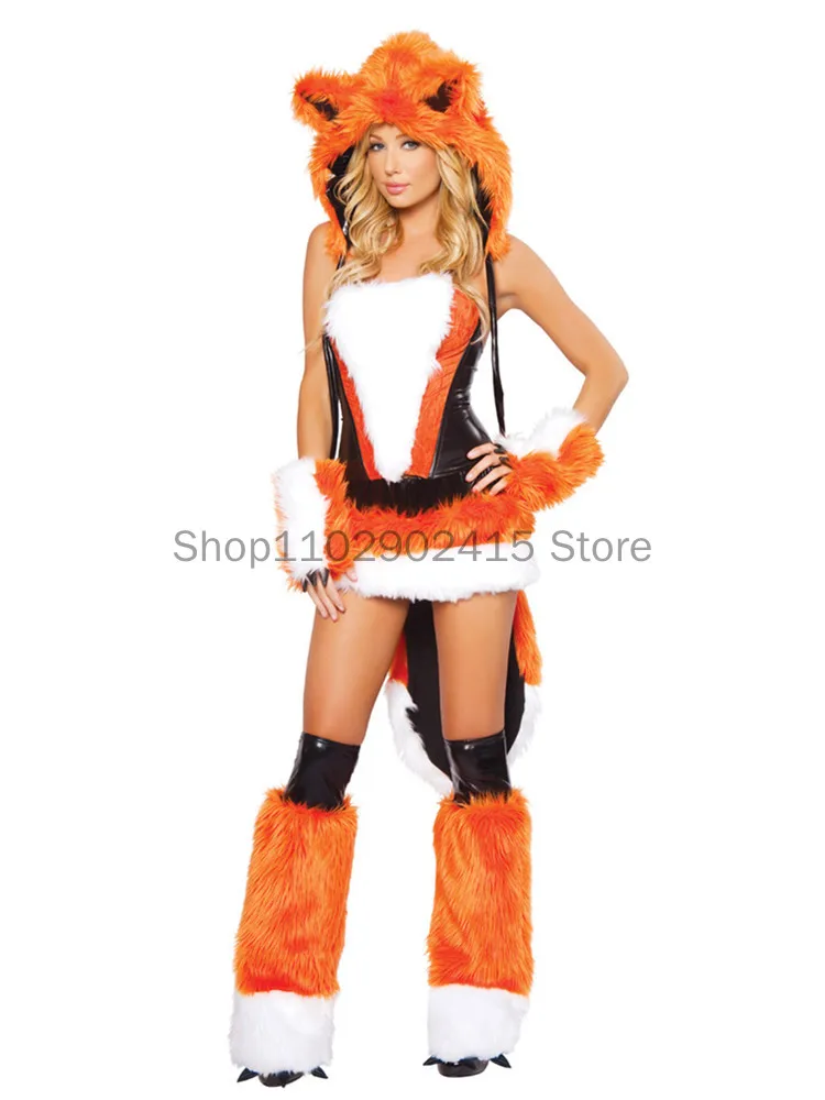 Sexy Fox Christmas Adult Furry Animal Cosplay Costume Halloween Carnival Party Wolf Girl Fancy Dress