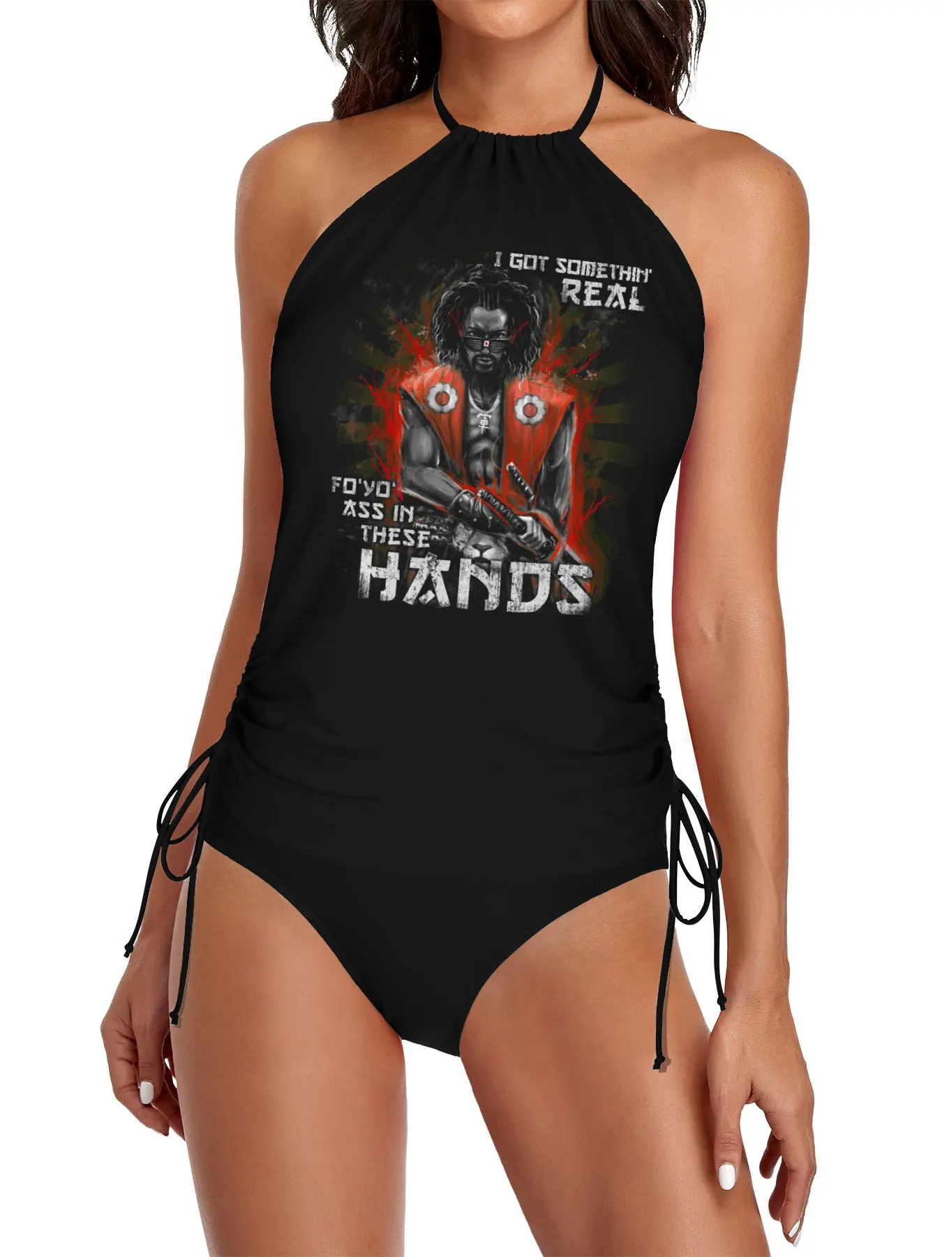 

I Got Something Real Fo' Yo' A** in These Hands Split Swimsuit Set swimwear women 2025 bikini 2025 woman