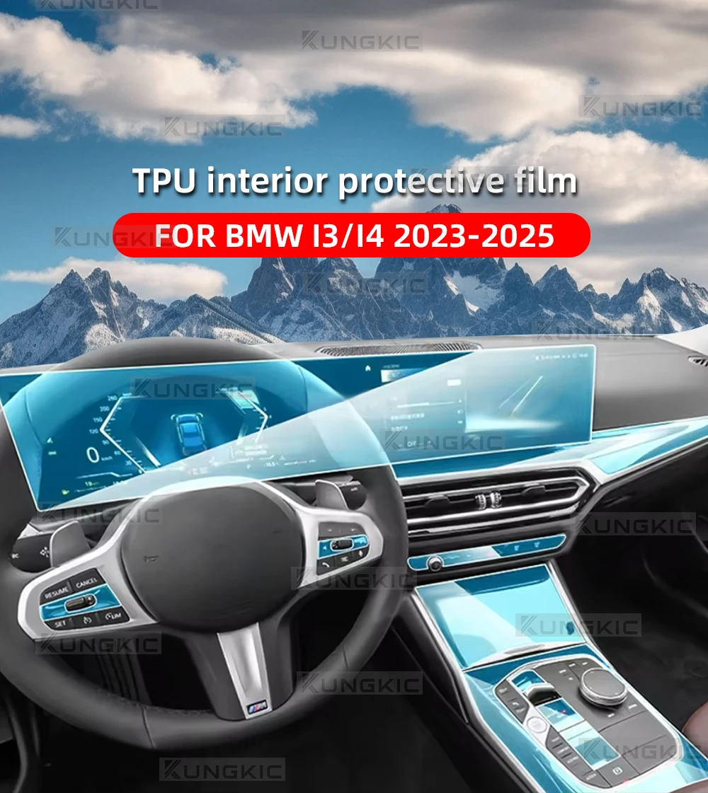 

TPU Protection Film For BMW i4 G26 i3 2025 2024 2023 Interior Transparent TPU Navigation Gear Panel Center Console PPF Sticker