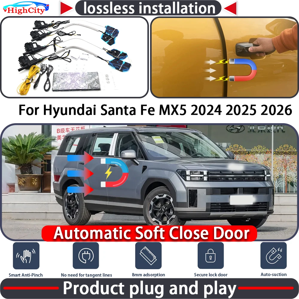 

HighCity Electric Closing Door Lock Actuator for Hyundai Santa Fe MX5 2024 2025 2026 Soft Close Power Latch System Auto Pull