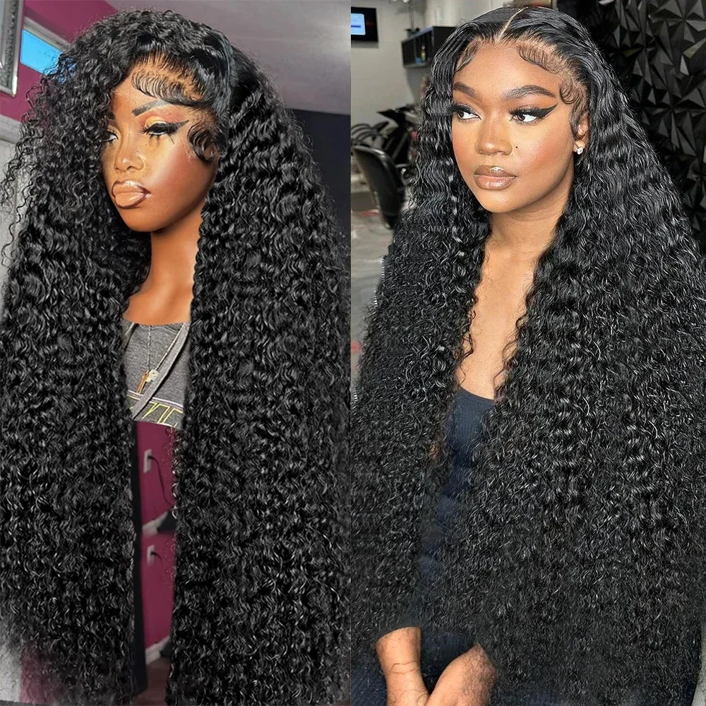 28 Inches 13x4 Lace Frontal Human Hair Wig Deep Wave 360 Water Curly Remy Full Lace Front Wigs Preplucked Hair For Women On Sale