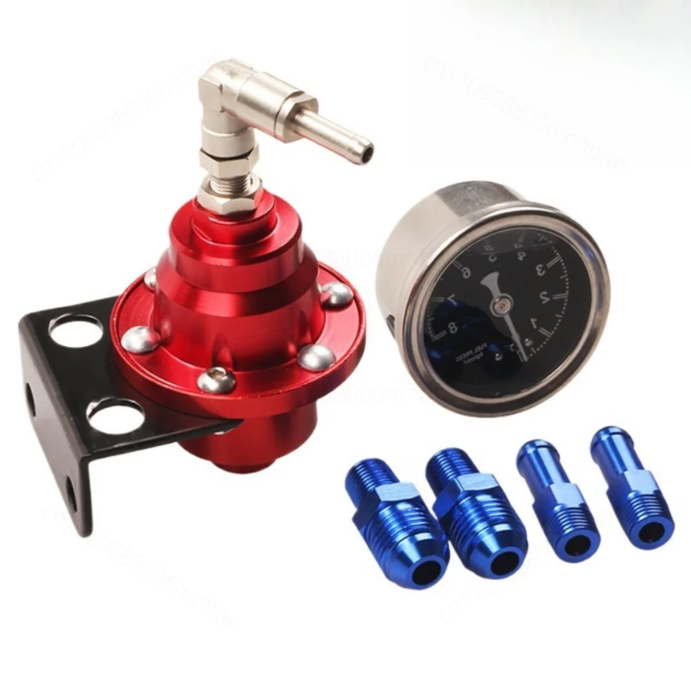 Adjustable Fuel Pressure Regulator with Gauge Aluminum Alloy Boost Valve for Modified Car EFI Return System Kit