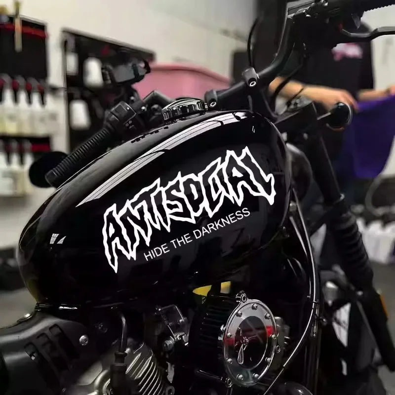 

1PC ANTISOCIAL Motorcycle Stickers DIY Motorbike Fuel Tank Fairing Decoration Scooter Body Waterproof Vinyl Decals Universal
