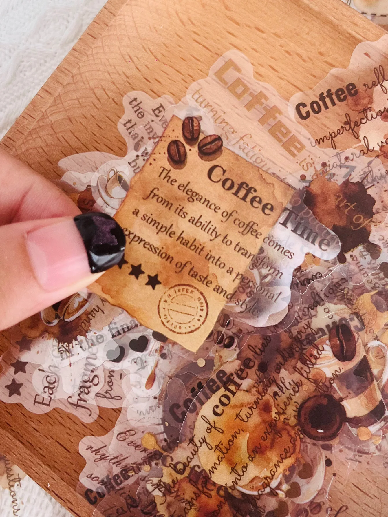 50pcs coffee stains English label stickers luggage laptop scrapbook diary decorative skateboard guitar helmet stickers