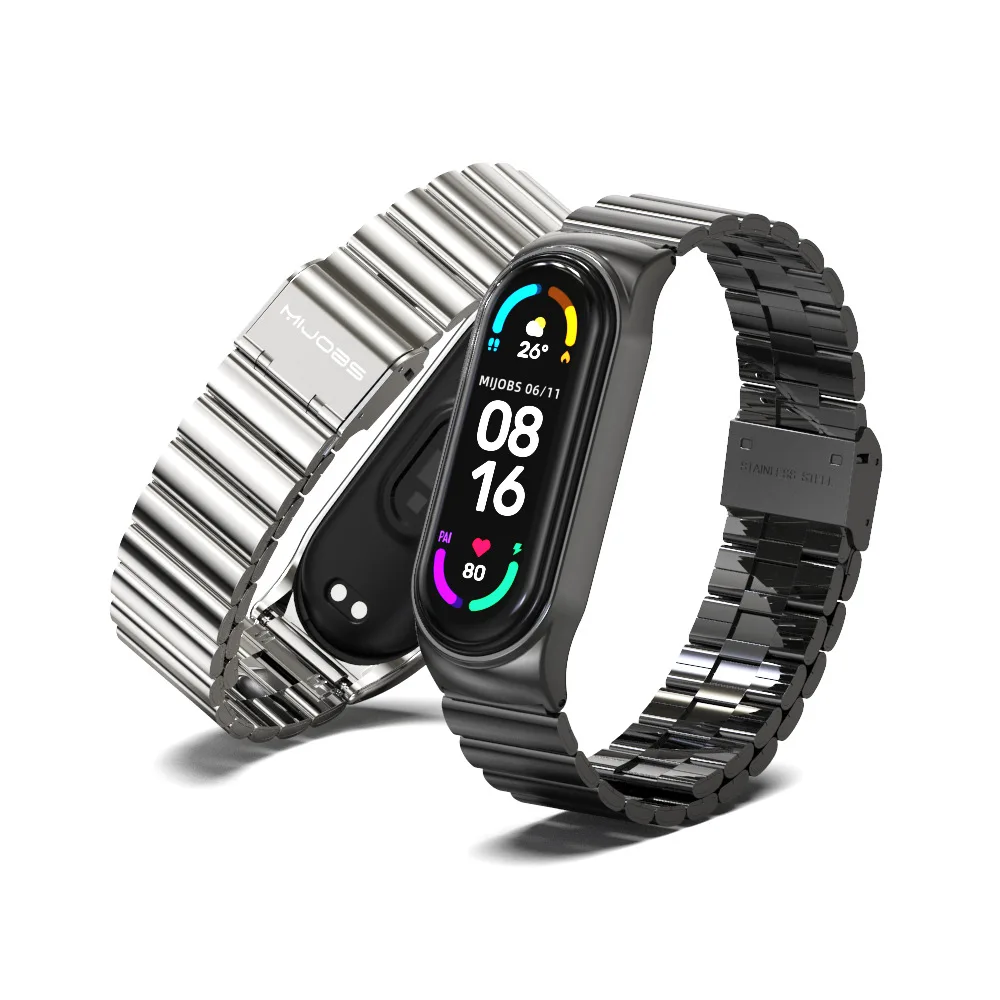 Bracelet en métal pour Xiaomi Mi Band, remplacement du bracelet de montre, bracelet intelligent, bracelet en acier inoxydable, 8, 7, 6, 5, 4, 3, 304