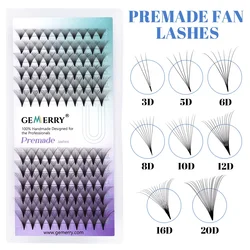 Vorgefertigte Volumen Fan Wimpern 3d 5d 6d 10d 16d 20d Wimpern verlängerung scharfe schmale Stiel gefälschte Wimpern Cluster russische Volumen Gemery