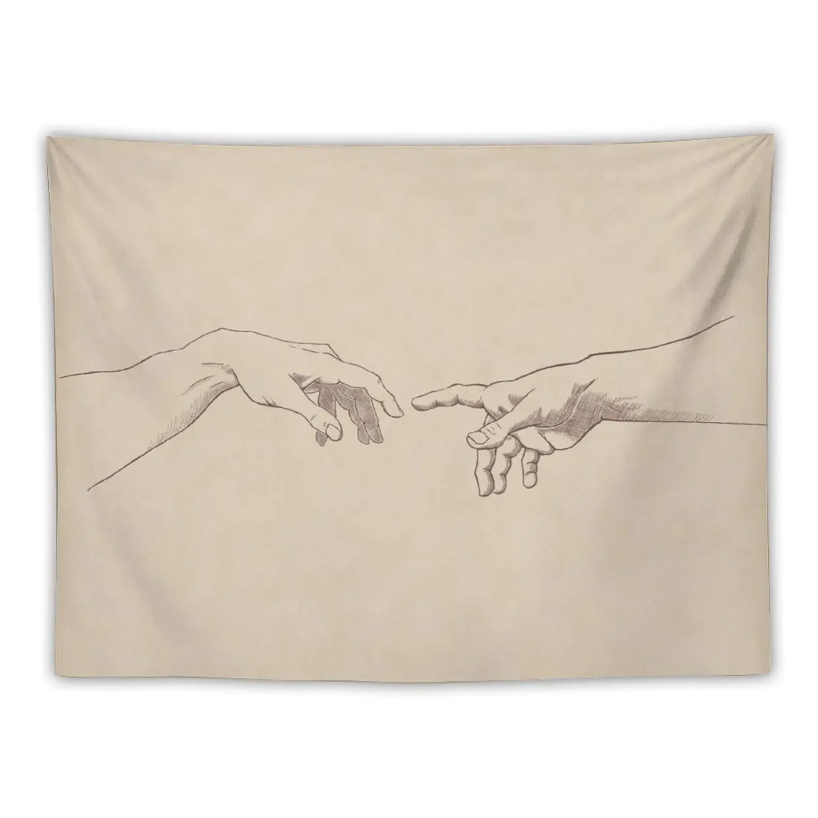 Dark Academia: Creation of Adam Sketch Tapestry Room Decor Aesthetic Wall Hangings Decoration Bed Room Decoration Tapestry