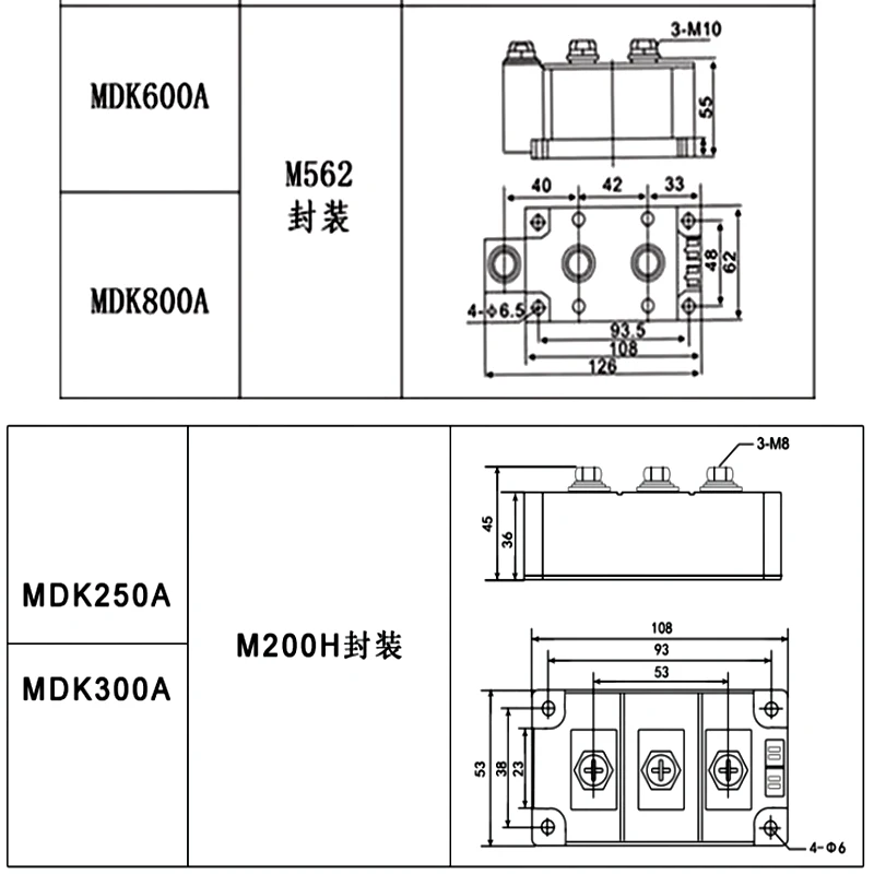 MDK55A Anti-Reverse-Lade-Diode MDK 40A 55A 70A 90A 100A 110A 130A 1600V 160A 200A DC Anti-Reverse-Flow Anti-Reverse-Ladung – Detail 17
