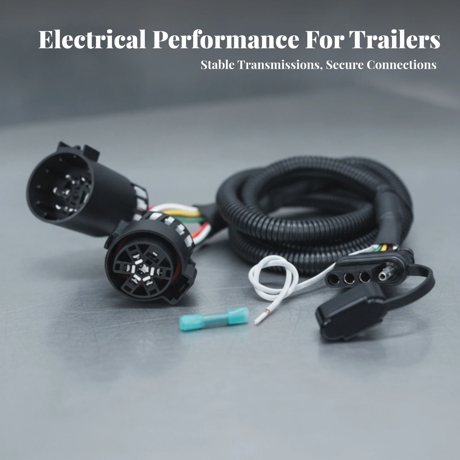 43-Inch Trailer Wiring Harness Extension Weatherproof 7-Way to 4-Pin Trailer Adapter Plug and Play Easy Installation