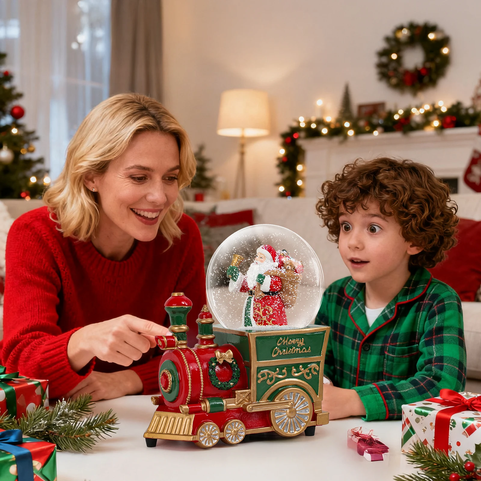 

The Perfect Christmas Gift Musical Santa Claus Train Snow Globe Festive Holiday Decoration & Collectible Gift for Family & Fri