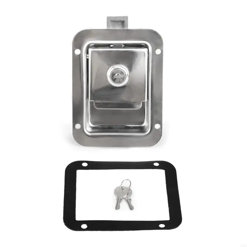 

T3EF Lock StainlessSteel Door Trailer Latches Handle WeldScrew Paddles Key