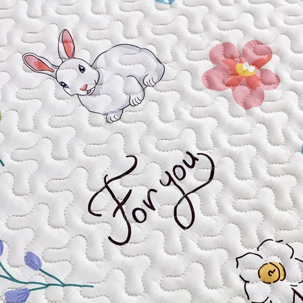 Anti Slip Rabbit Floor Mat Cotton Cartoon Print Pet Sofa Cushion Soft Rabbit Cage Liner Guinea Pig Cage Mat