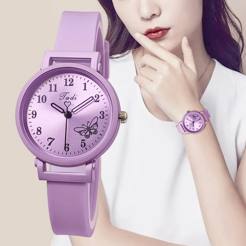 Orologio da donna carino cinturino in silicone orologio da polso a farfalla da donna orologi al quarzo orologi femminili casual regalo