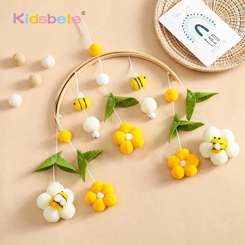 Flowers Bees Bed Bell Hanging Toys Hand Made Hanging Decoration Auditory Bedroom Wind Chime Kids Room Stuff