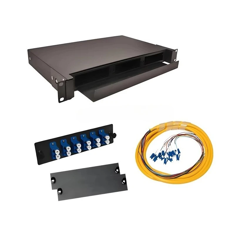 1U 19 Inch Rack Mount FHD Sliding Patch Board 12 to 48 Port LC ST SC E2000 FC MPO for Data Center