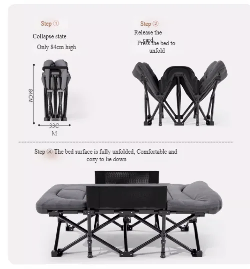 Kids Children Teenagers Portable Folding Metal Foldable Bed with bedrail for Safe Sleep  in Living Room o Outdoor Travel Camping