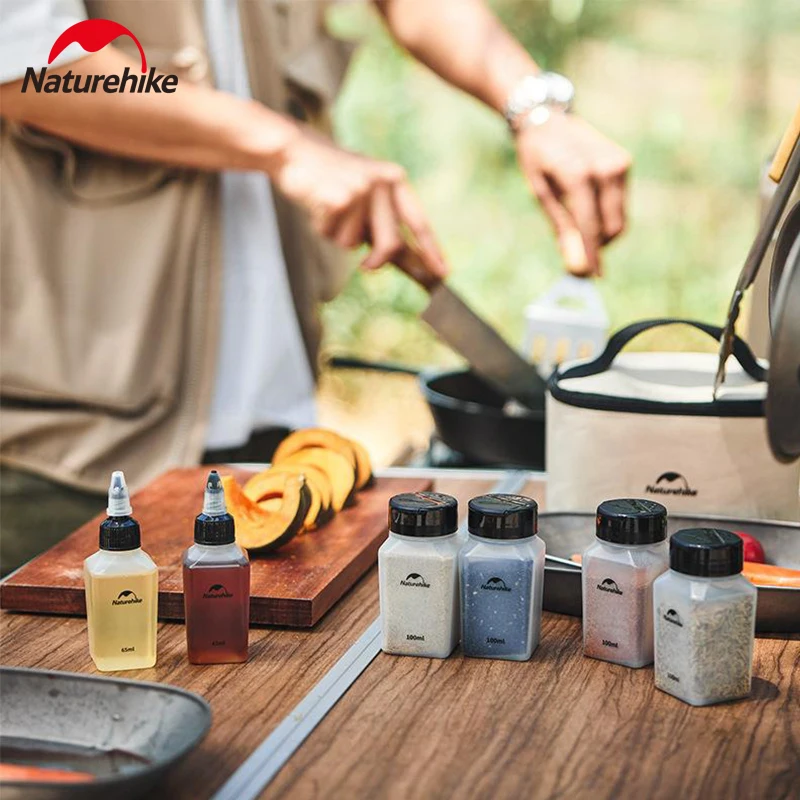 Naturehike Camping Portable Seasoning Travel Cooking Oil Bottle Set PP Outdoor Picnic BBQ Seasoning Spices Jar With Storage Bag