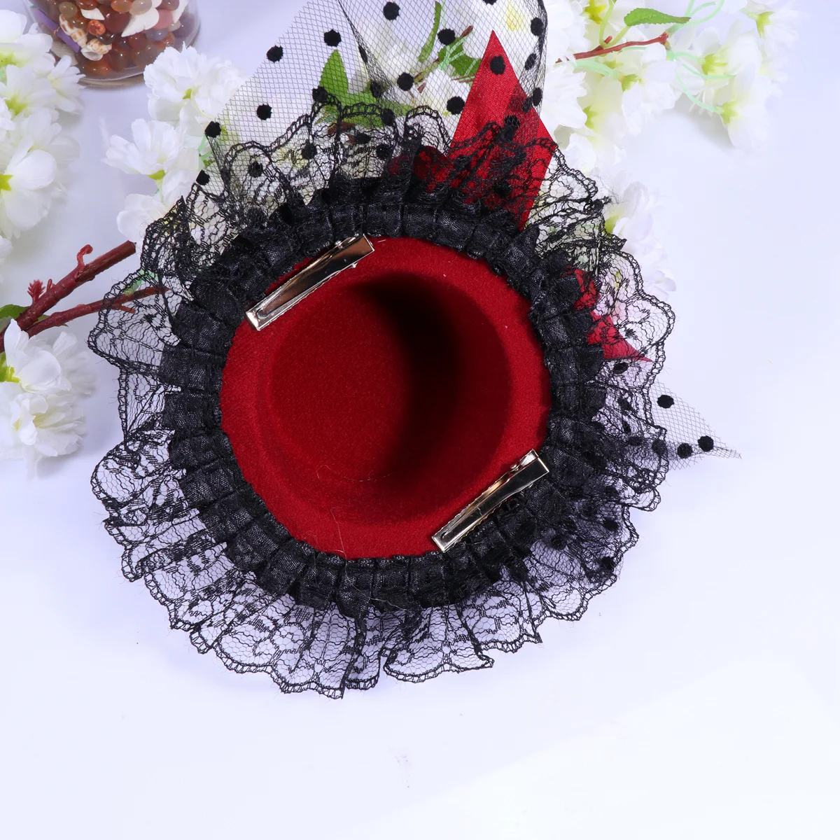 

Bowknot Clip Purple Gauze Design Kids Hat Hair Pin For Party Wedding Performance Girls Hair Accessories