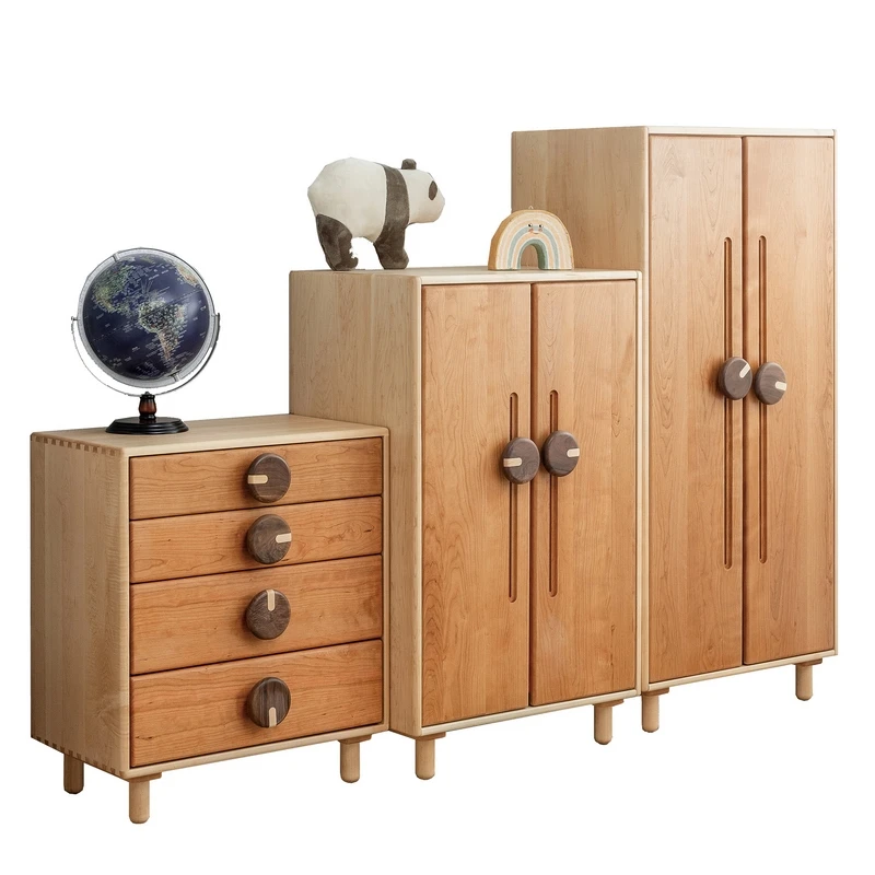 Maple, Bedroom Combo Wardrobe Storage Drawer Storage Cabinet