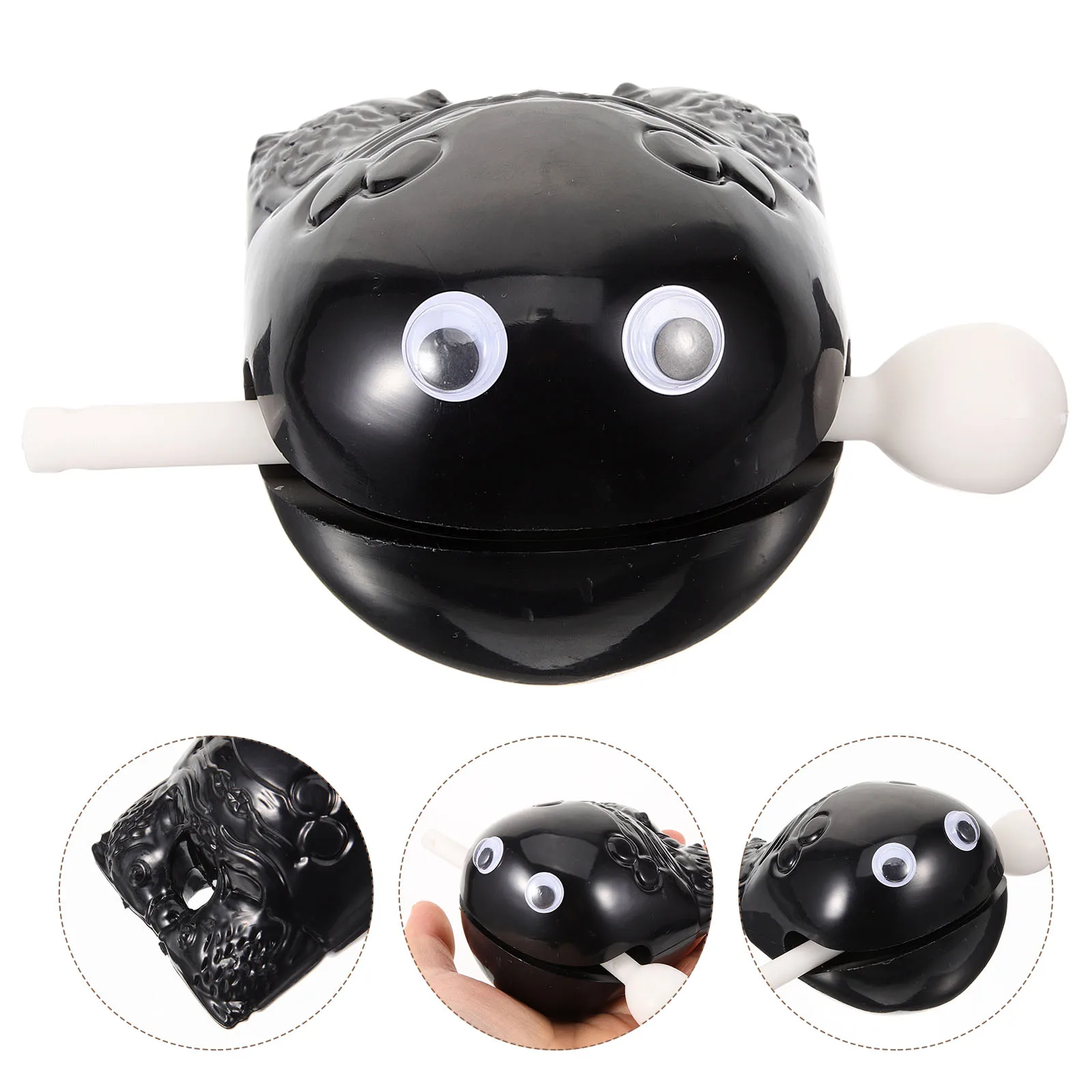 Wooden Fish Toy 3 Inch Black Temple Block Instrument Percussion Musical Rhythm Office Decompression Fish Plaything Small Size