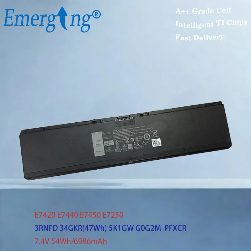 Emerging Battery For Dell Latitude E7420 E7440 E7450 V8XN3 G95J5 34GKR 5K1GW 7.4V 54WH
