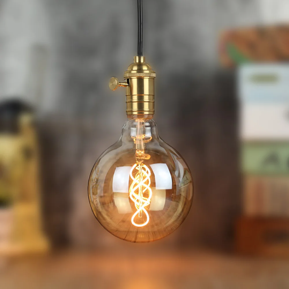 

TIANFAN Edison Led Bulb G125 Vintage Led Filament 4W Dimmable 110V 220V E26 E27 Big Globe Specialty Decorative Light Bulb Amber