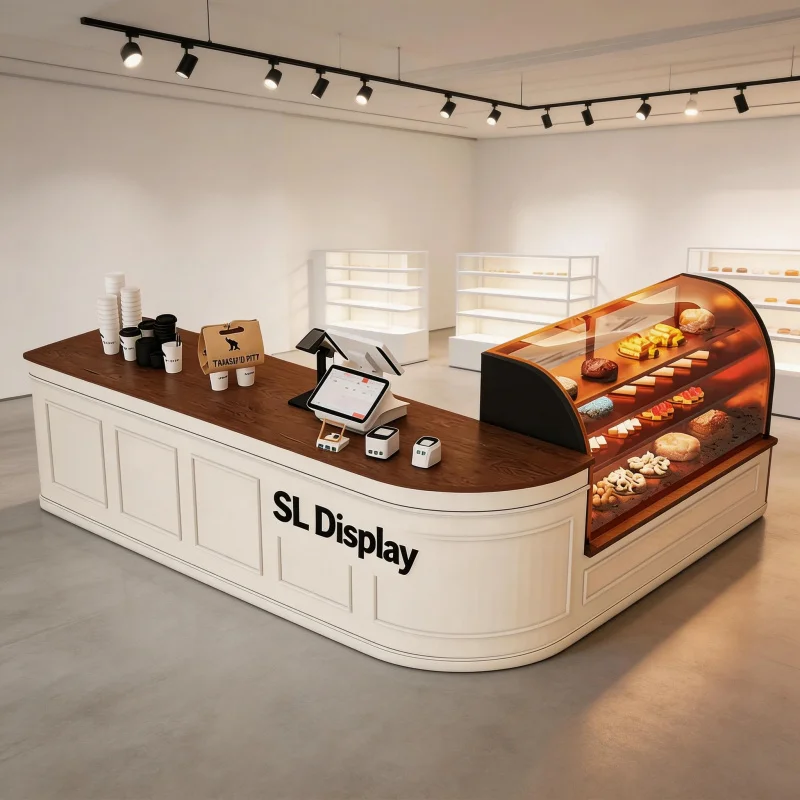 custom.Shang Liang Wooden Bread showcase Bread Cake and Donut Glass Display Showcases Bread