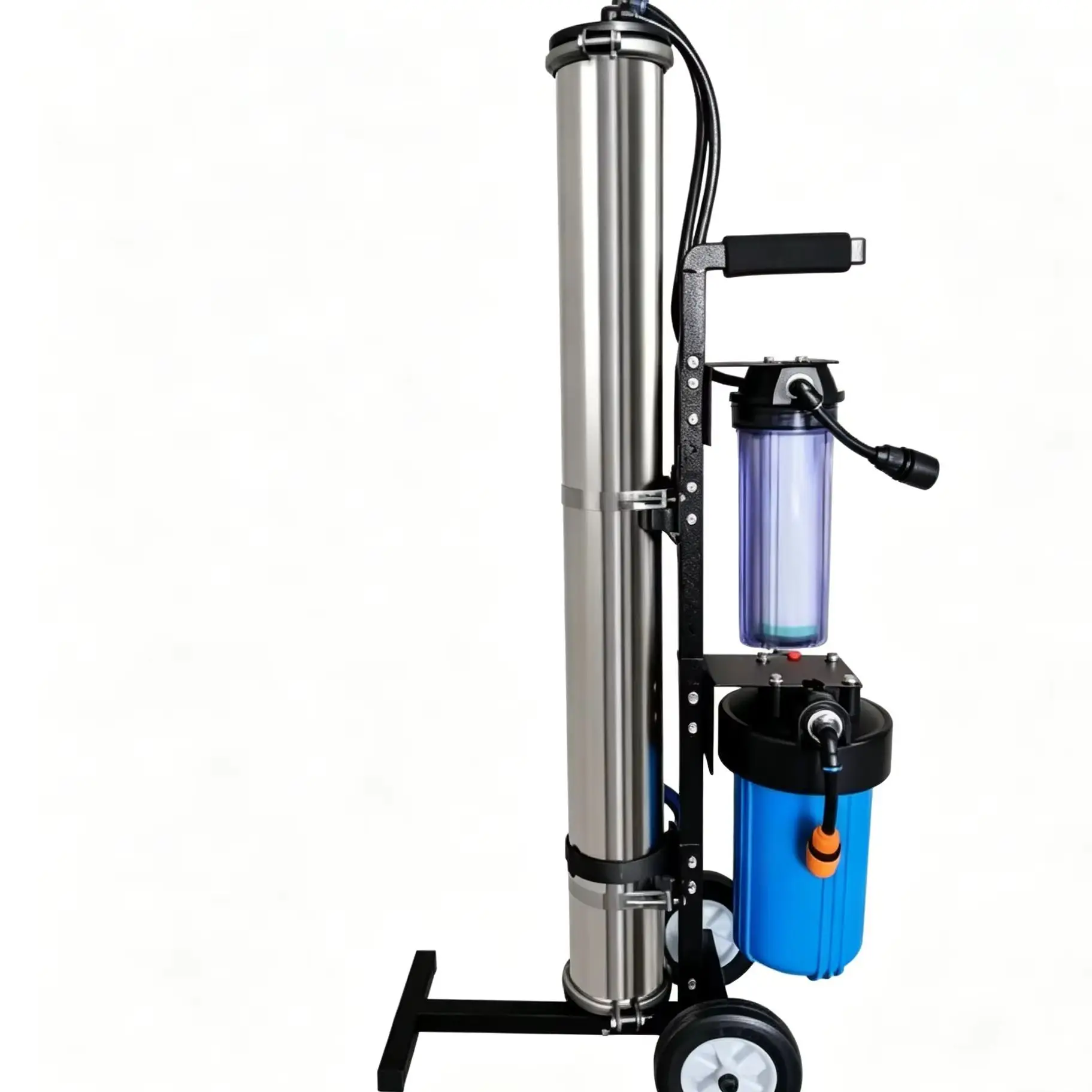 Portable Three-Stage Reverse Osmosis Distilled Water Filtration System, Suitable for Car Glass Cleaning.