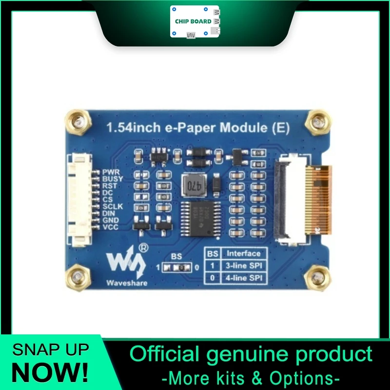 Waveshare 1.54in E Ink Spectra 6 E6 240x240 Color SPI Display for Embedded Applications