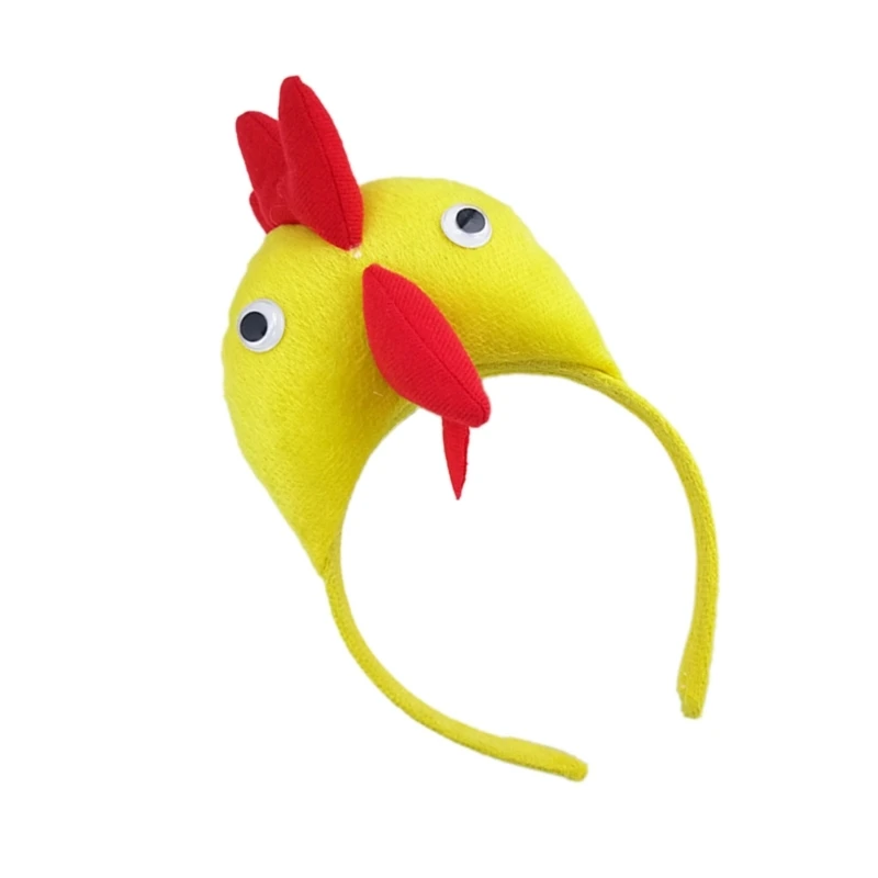 Adult Kids Fuuny Chicken Rooster Headband Lovely Cartoon Animal Hair Hoop for Easter Festive Party Daily Wear Wide Headpiece