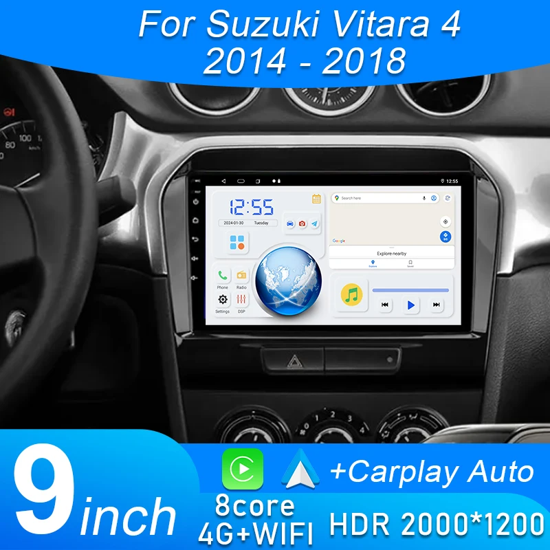 

Car Android For Suzuki Vitara 4 2014 - 2018 Auto Radio Stereo Head Unit Multimedia Player GPS Navigation No 2din DVD Carplay BT