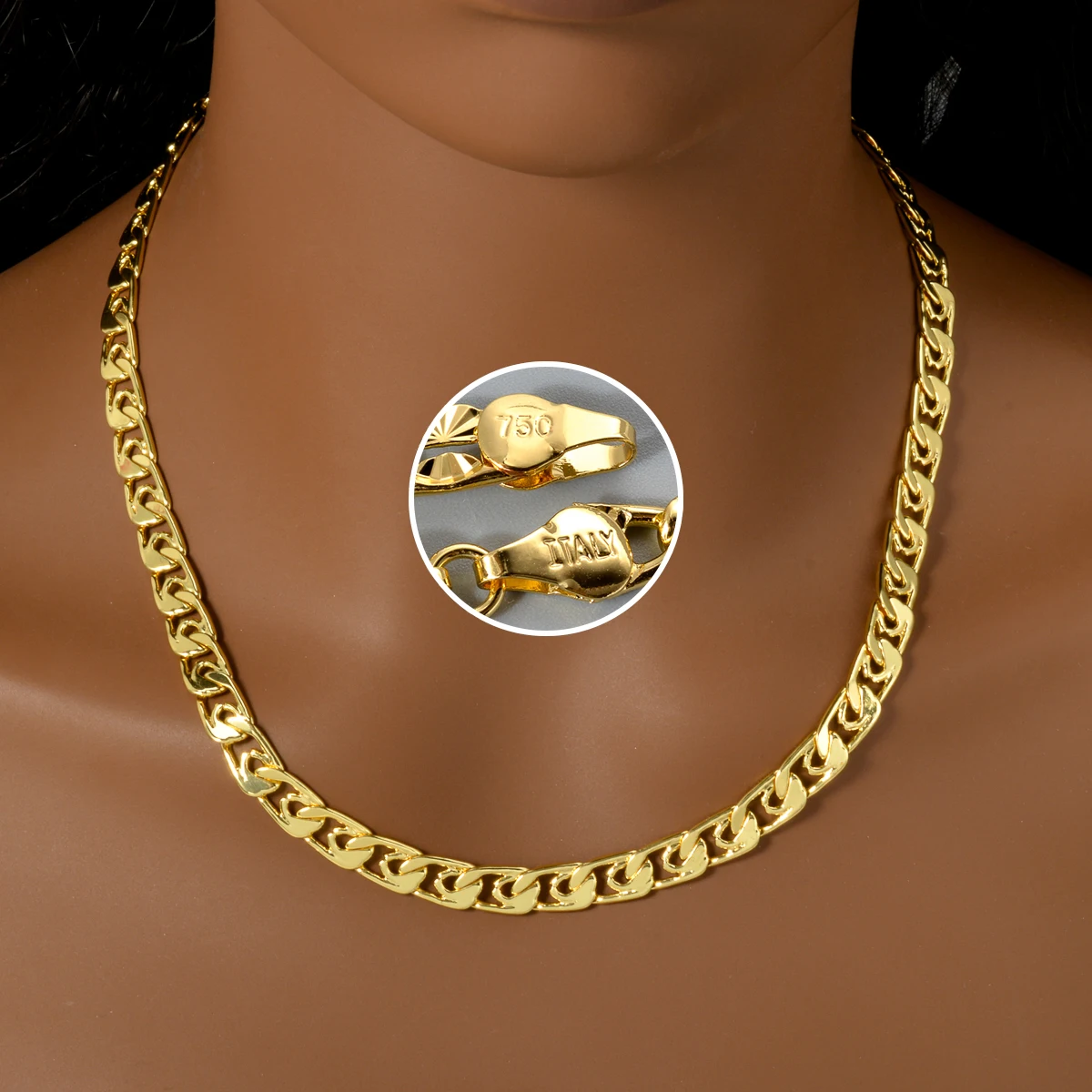 Unisex Polished Curb Link Neck - огляд і ціна Men Accessories In Dubai