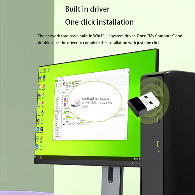 Transmisor de recepción de señal WIFI, tarjeta de red inalámbrica USB de 300M, adaptador USB inalámbrico