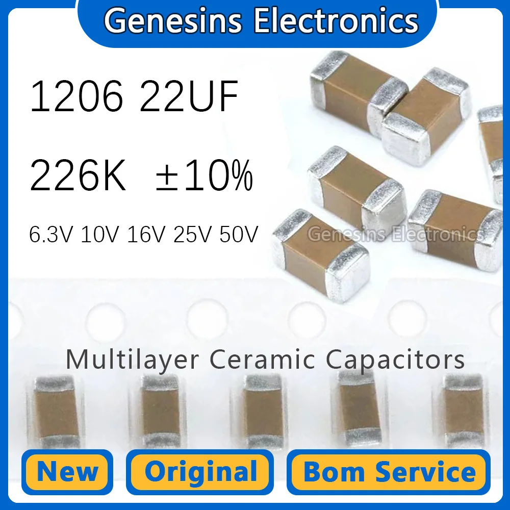 10 Pcs 1206 22UF 22…