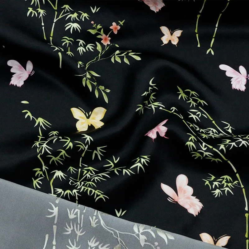 Silk jacquard satin printed fabric new Chinese-style cheongsam and Hanfu face skirt