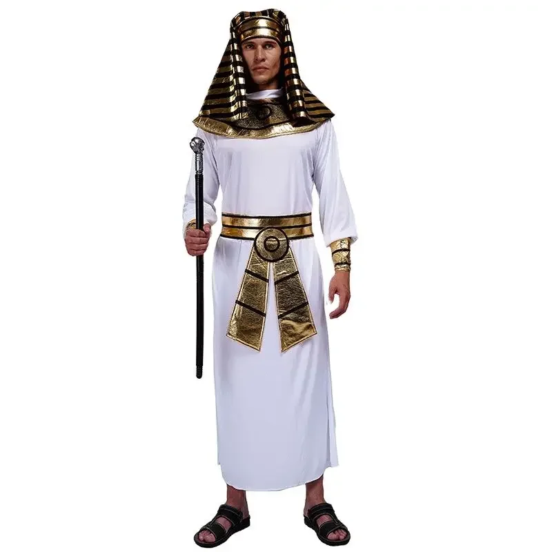 Pharaoh Costume Men Ancient Egypt King Cosplay Clothes Halloween Cosplay Carnival Stage Performance Wear Party Dress Up Suit