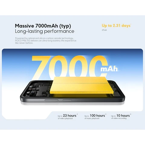 Смартфон POCO M8s 5G, 7000 мАч, Snapdragon, 50 МП, 6.9" FHD+ 144 Гц — фото устройства