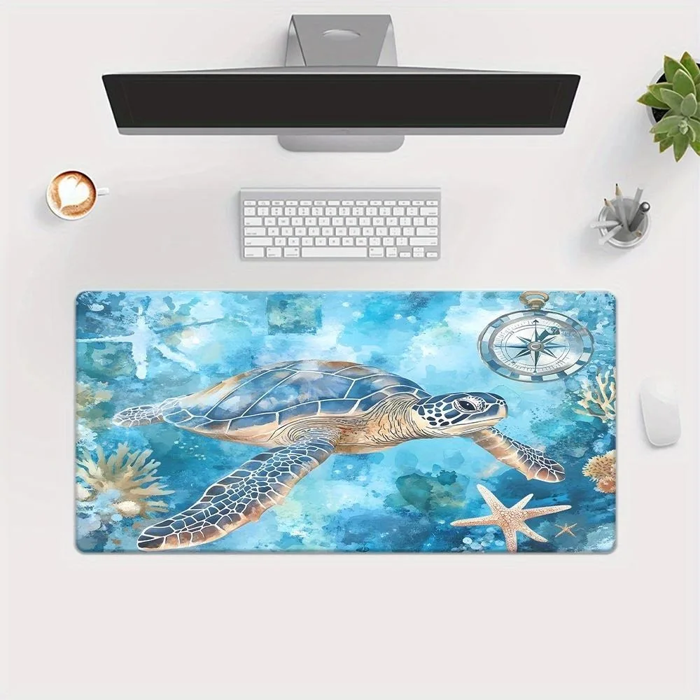 Ocean-themed turtle mouse pad/keypad, equipped with a non-slip rubber base alfombrillas gaming tapis de souris