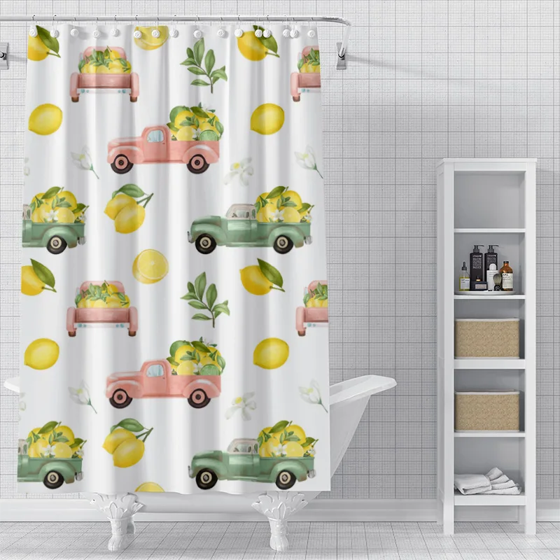 Home decoration shower curtains for bathroom waterproof curtain fabric Modern Nordic style Living Room Fruit plant fresh simple